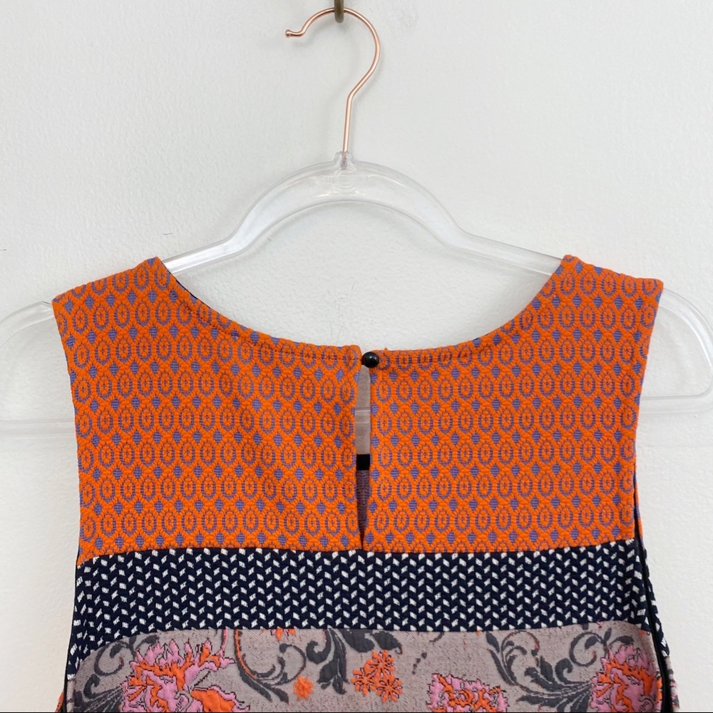 Anthropologie Orange and Blue Floral Tank Top - Picture 7 of 15
